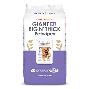 Giant XL Big N' Thick Petwipes Lavender Scent (80 sheets)
