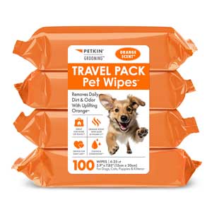 100 Count Travel Pet Wipes (4 x 25 Packs)