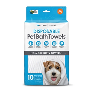 DISPOSABLE Pet Bath Towels M (10 Count)