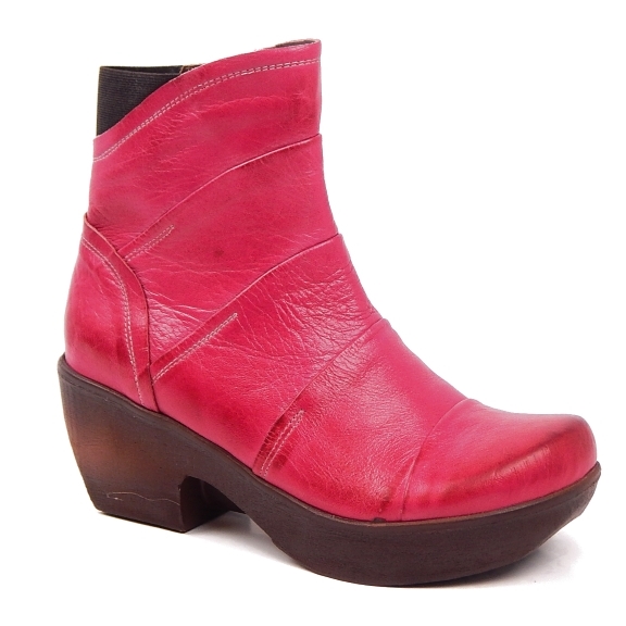 Pink Jafa Modern Leather Ankle Boot | Saager's Shoe Shop
