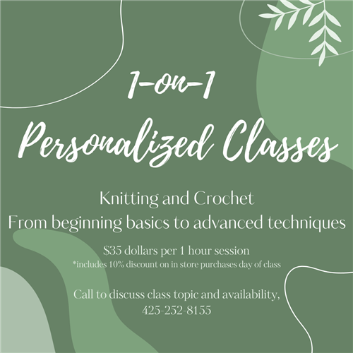 Personalized Knit or Crochet Classes