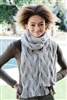 5801 B Cardiff Cashmere Classic Reversible Ribbed Cable Scarf