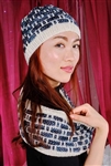 Cool Merino & Worm Double Slip Stitch Wide Cowl and Hat