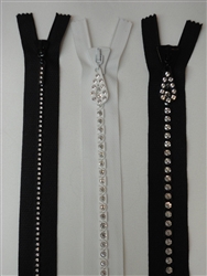 Crystal Single Row Zippers