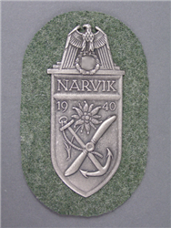 Reproduction German WWII Narvik Silver Shield For Heer (Army)