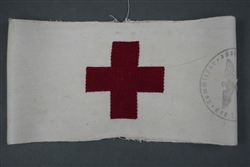 Original German WWII Deutsche Rot Kreuz Armband With Ink Stamp