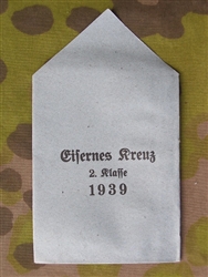 Un-Issued 1939 Iron Cross 2nd Class Issue Envelope