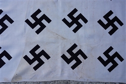 Original Third Reich 4 Meters (13 Feet) Long Of Screen Printed Uncut Hitler Jugend Flag Swastika's