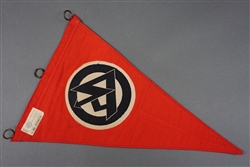 Unissued Original Third Reich Sturmabteilung (SA) Pennant Flag With RZM Tag