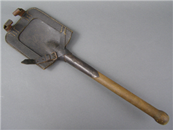 Original German WWII Flat Shovel â€œgcqâ€ With Original Presstoff Carrier â€œkvz 1944â€