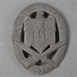 Original German WWII General Assault Badge Unmarked By Schauert & Hohfeld