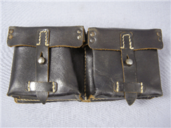 Original German WWII Unissued Black Leather G/K43 Magazine Pouch