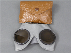 Original German WWII Un-Issued Dust Goggles (Motorradbrille) With Pouch