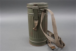 Original German WWII Short Model Gasmask Container With Straps Dated 1936