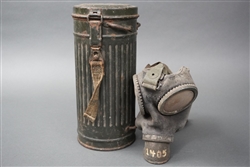 Original German WWII Gasmask Container With Gasmask Without Filter