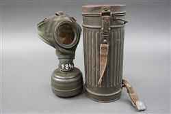 Original German WWII M38 Gasmask Container With Gasmask