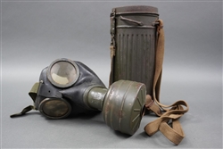 Original German WWII M38 Gasmask Container Dated 1943 With Gasmask