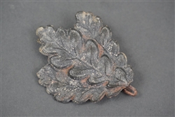 Original German WWII Jager Oak Leaf Cap Badge