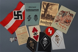 Original Third Reich Hitler Jugend Awards, Armband & Paperwork Grouping