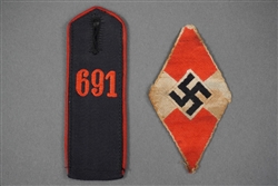 Original Third Reich Hitler Jugend Shoulder Board And Patch