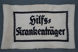 Original German WWII Hilfs KrankentrÃ¤ger (Auxiliary Stretcher Bearer) Armband