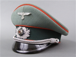 Original German WWII Heer Artillery Officer's Visor Cap By Erel