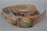 Original Imperial German WWI Combat Leather "Hate Belt" With Brass Buckle