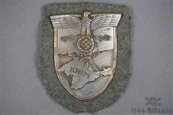 Original German WWII  Uniform Removed Army Issued Krim Shield By Wilhelm Deumer