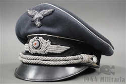 Original German WII Luftwaffe Officerâ€™s Visor Cap