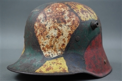 Original Imperial German WWI Refurbished Camouflaged M16 Helmet Size 64 Shell