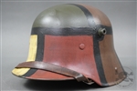 Original Imperial German WWI Refurbished Camouflaged M17 Helmet Size 64 Shell