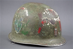 Original US WWII Ex 4 Panel Medics Lieutenants M1 Helmet