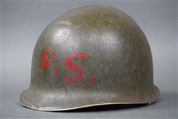 Original US WWII M1 Front Seam Helmet With Original Liner