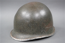 Original US WWII M1 Front Seam Fixed Bale Helmet With Westinghouse Liner