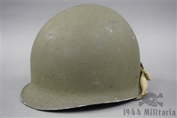 Unissued Original US WWII M1 Fixed Bale Helmet Shell With Chinstrap (No Liner)
