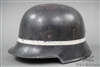 Original German WWII M34 Square Dip Luftwaffe Fire Brigade Helmet Unit Marked Dated 1936