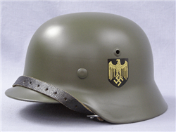 Original German WWII Refurbished M35 Double Decal Kriegsmarine Helmet Size 64 Shell