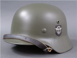 Original German WWII Refurbished M35 Double Decal Police Helmet