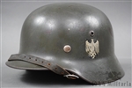 Original German WWII M35 Heer Double Decal Helmet Q64