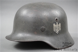 Original German WWII Heer M35 Single Decal Reissued Helmet ET64