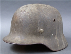 Original German WWII Luftwaffe M35 Tri-Color Normandy Camouflage Helmet Q66