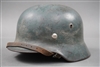 Original German WWII M35 Double Decal Camouflaged Luftwaffe Ex-White Washed Helmet Q66