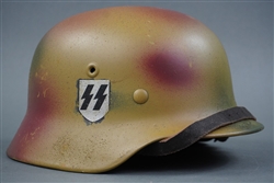 Waffen SS M40 Helmet Normandy Camouflaged