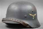 Original German WWII Luftwaffe M40 Single Decal Helmet