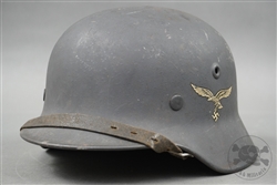 Original German WWII Luftwaffe M40 Single Decal Helmet Q66