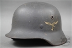 Original German WWII Luftwaffe M40 Single Decal Helmet Q62