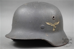 Original German WWII Luftwaffe M40 Single Decal Helmet Q62