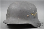 Original German WWII Luftwaffe M40 Single Decal Helmet EF64