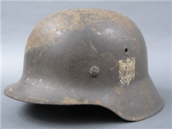 Original German WWII Heer M42 Single Decal Helmet EF64