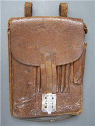 Original German WWII Brown Leather Mapcase (Meldekartentasche M35)